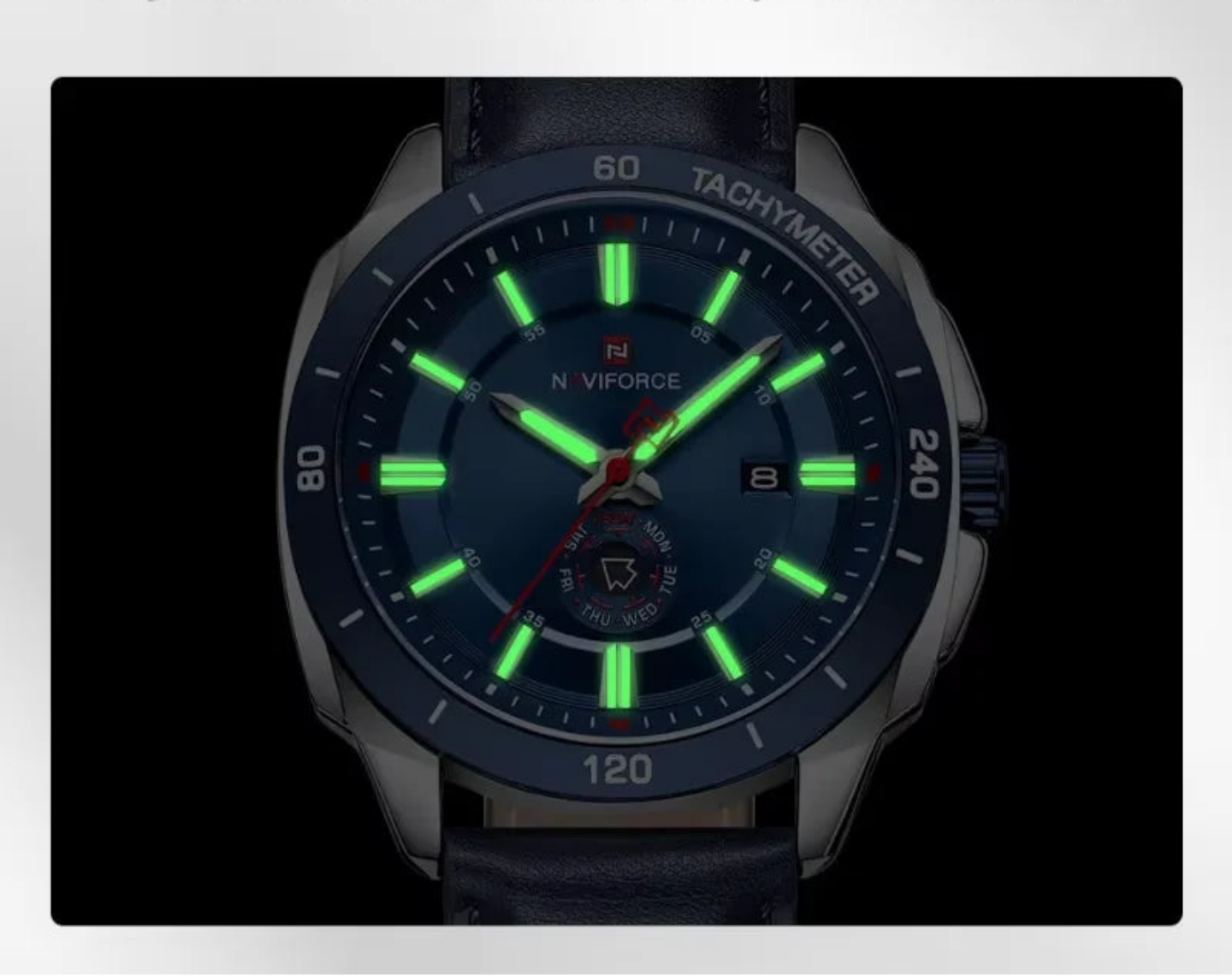 Relógio Masculino Naviforce NF9269 Quartzo Couro Legítimo Esportivo