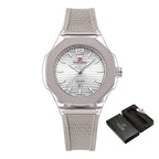 Relógio Feminino NAVIFORCE Quartzo Design Sleek com Pulseira de Silicone  Resiste 50m