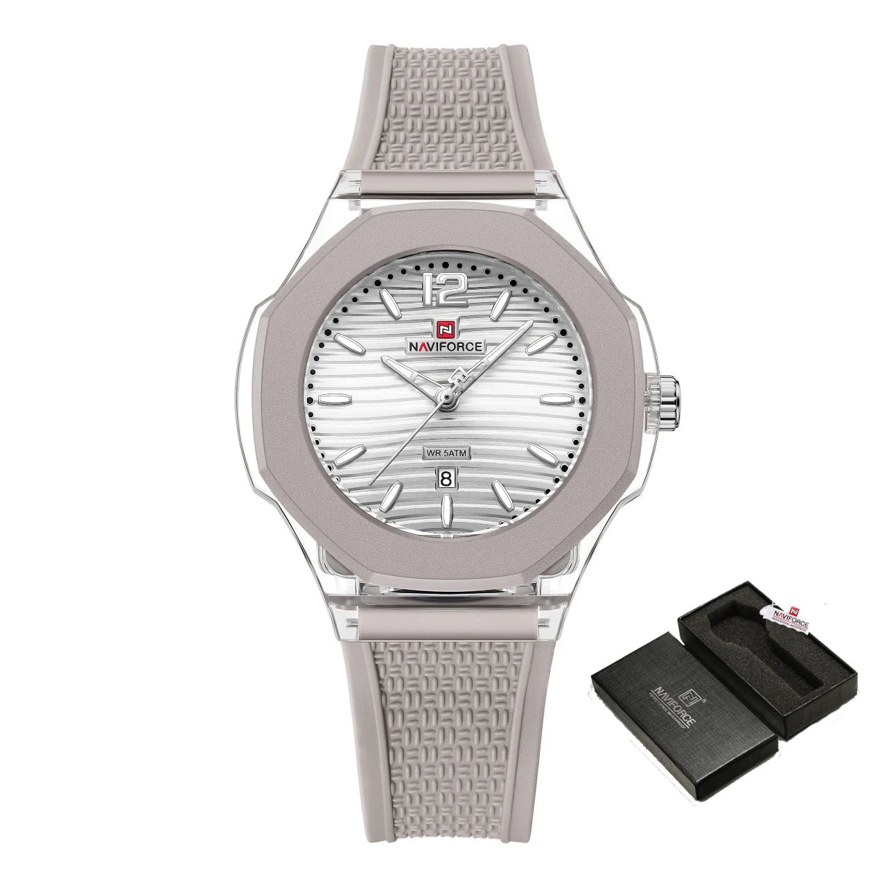 Relógio Feminino NAVIFORCE Quartzo Design Sleek com Pulseira de Silicone  Resiste 50m