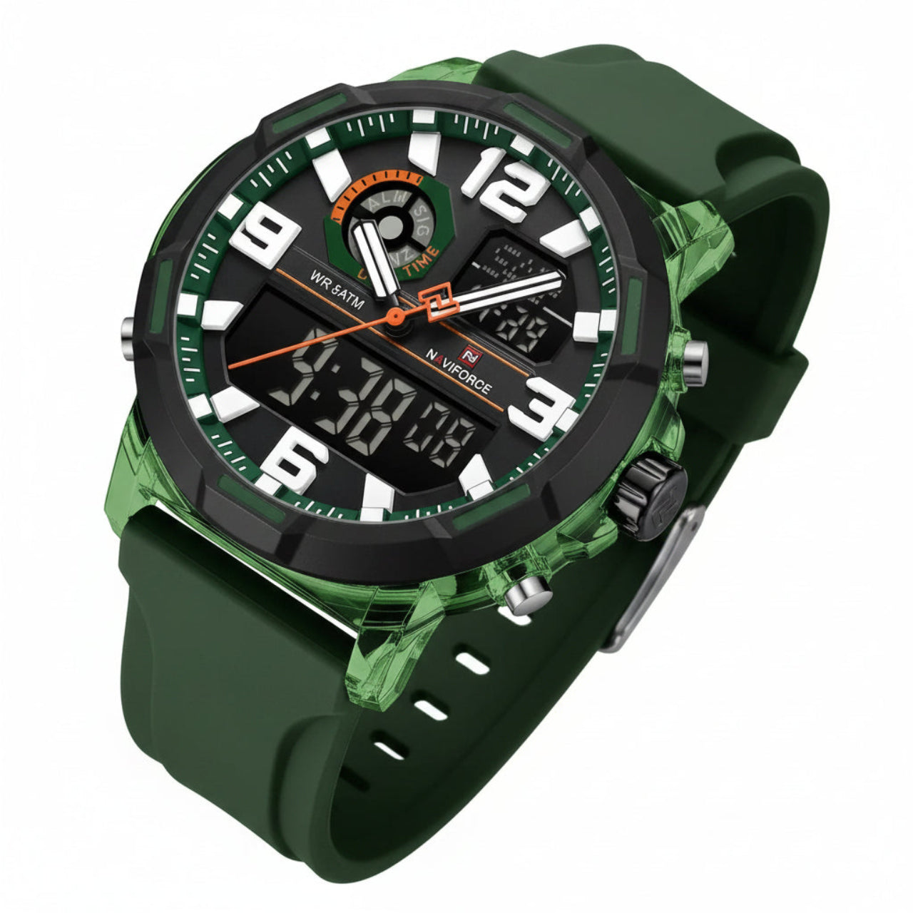 Relógio Masculino Naviforce NF7130 Dual Display Esportivo Silicone