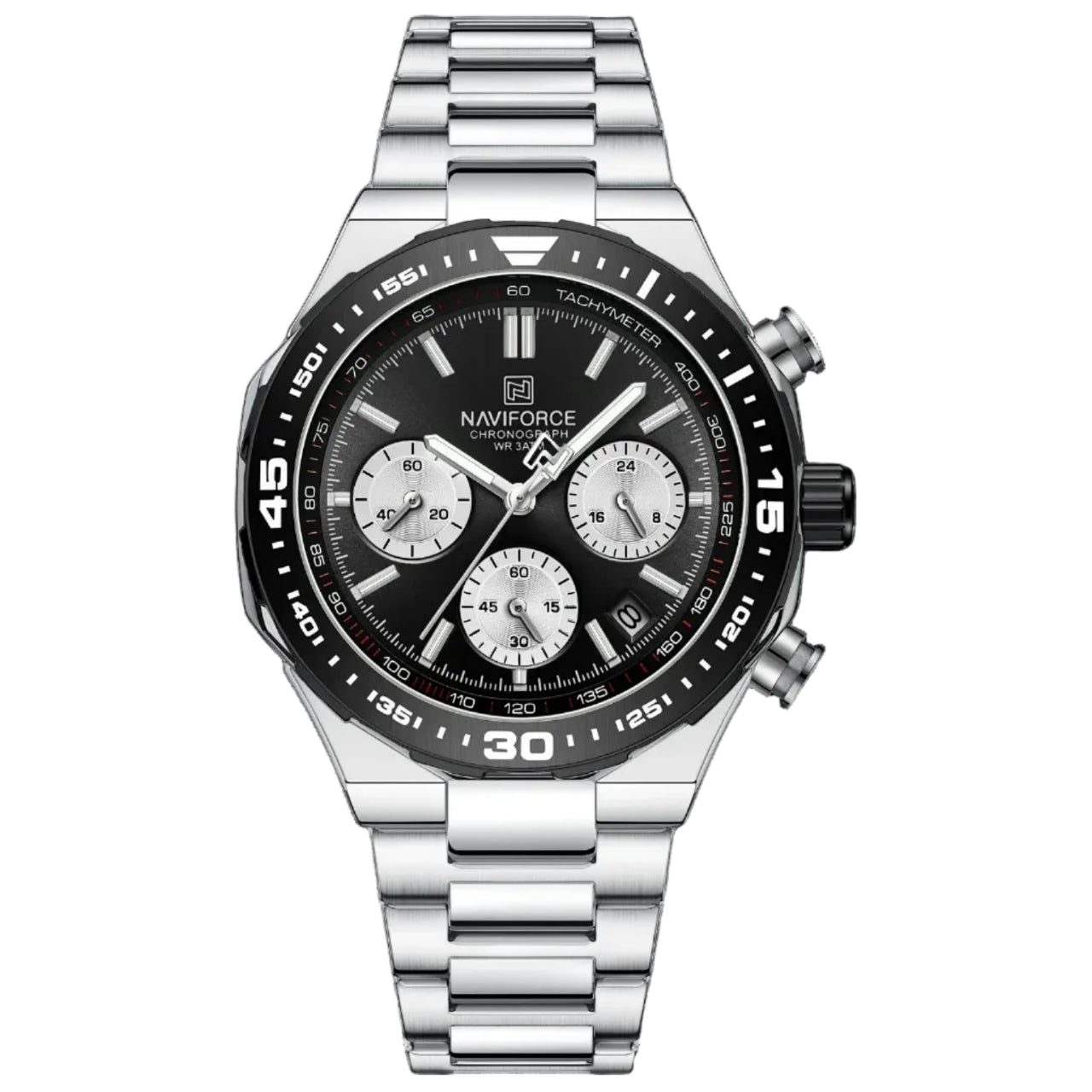 Relógio Masculino NAVIFORCE Cronógrafo Quartz Aço Inoxidável 42 mm