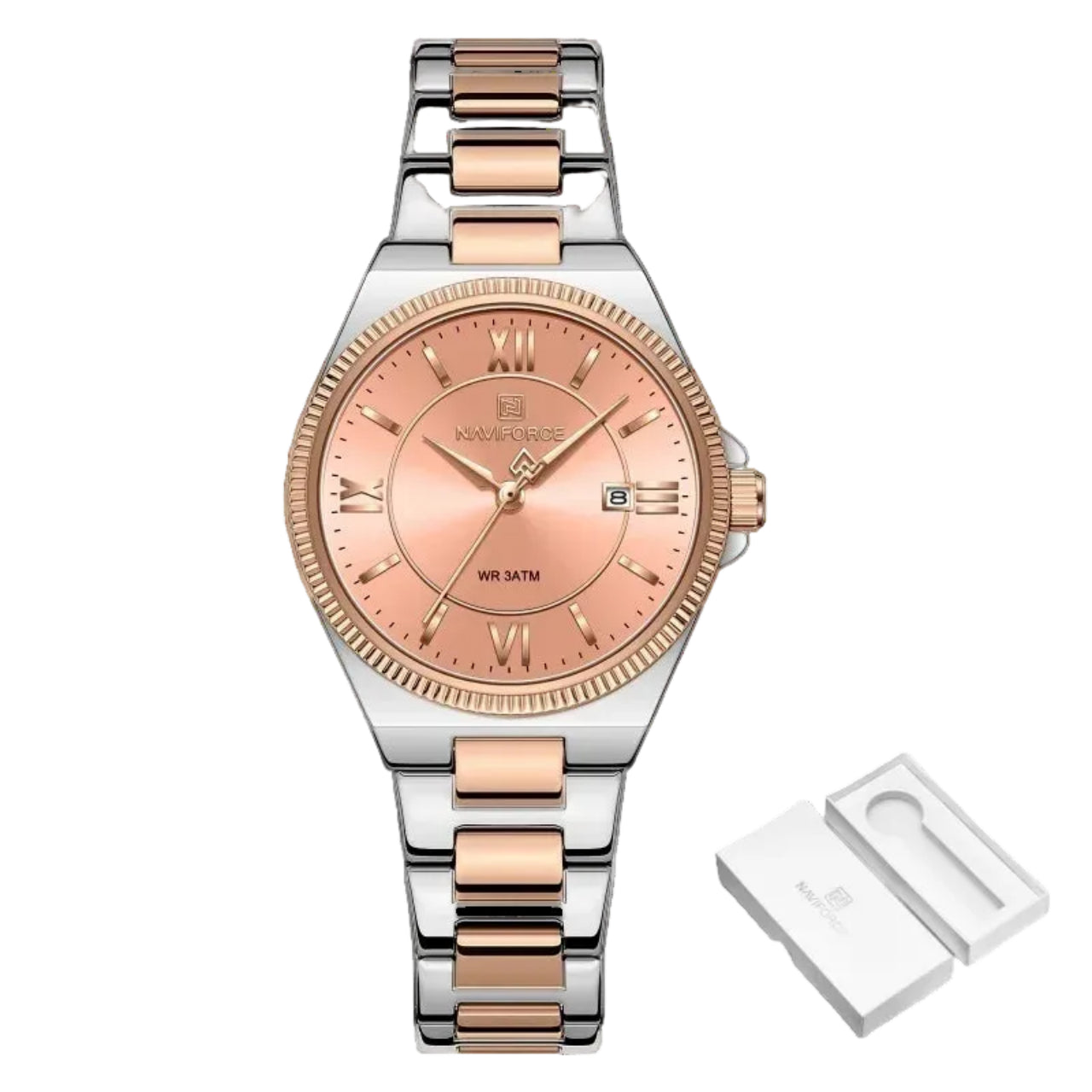 Relógio Feminino NAVIFORCE NF5073 Quartz Aço Inoxidável 32 mm