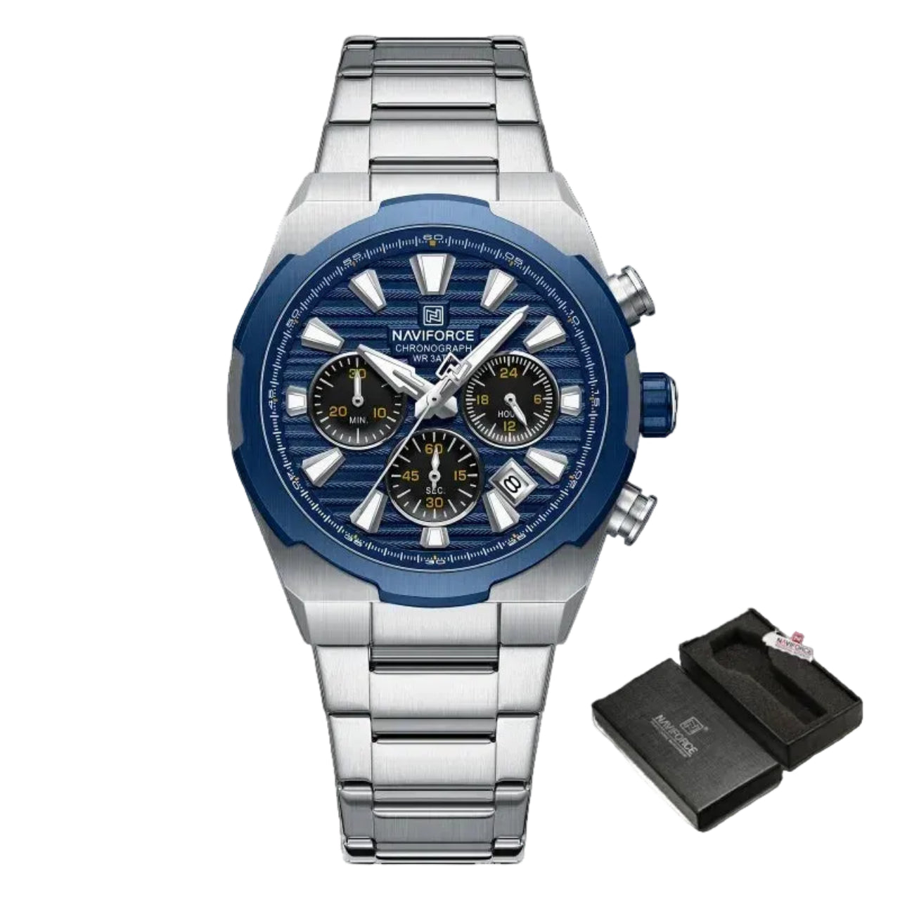 Relógio Masculino NAVIFORCE NF8081 Cronógrafo Quartz Aço 41 mm
