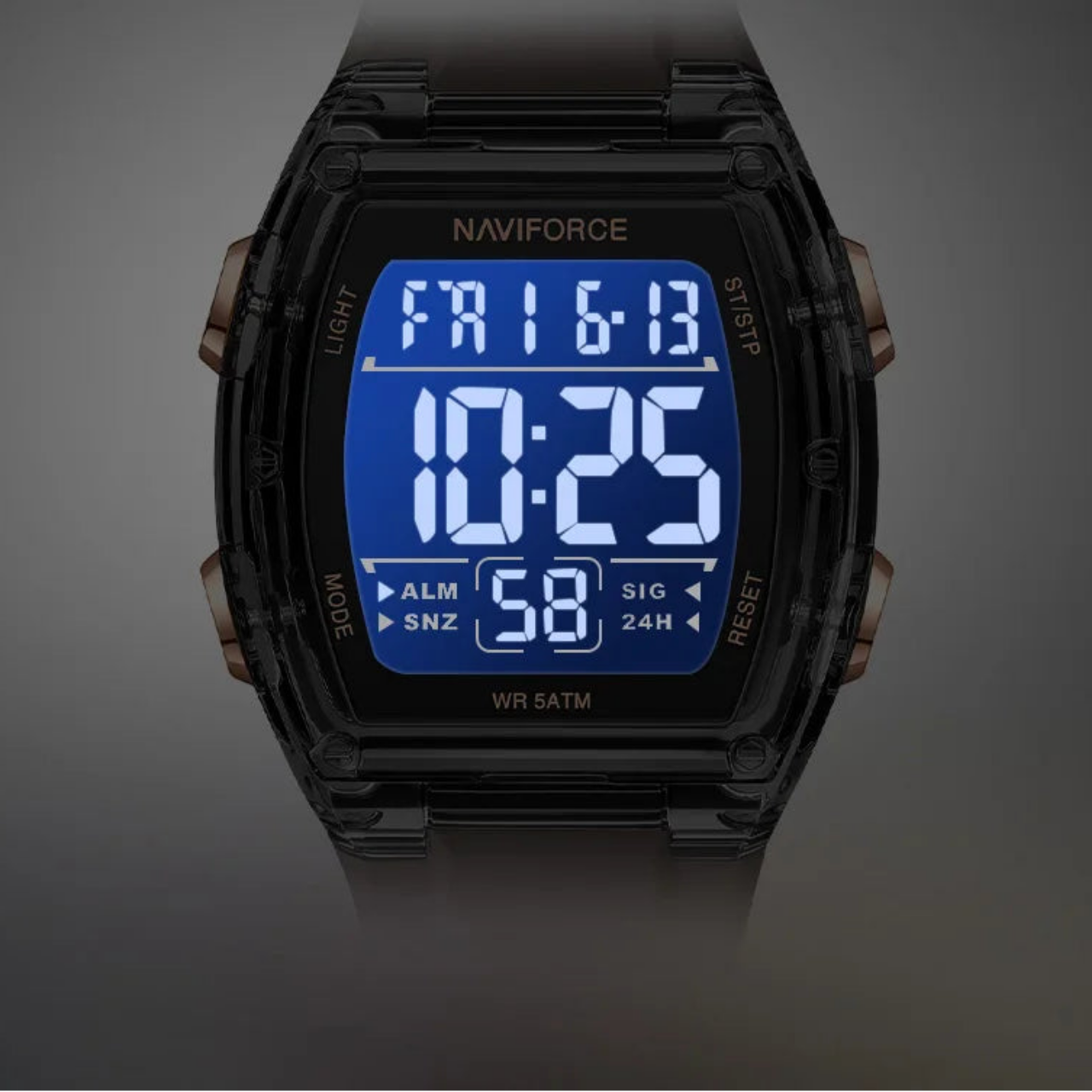 Relógio Digital Masculino NAVIFORCE NF6106 Esportivo 46 mm Silicone