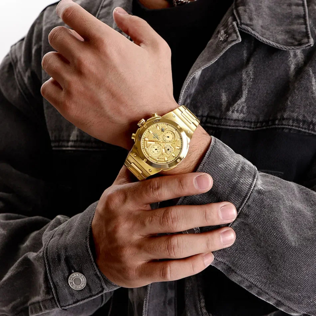 Relógio Masculino NAVIFORCE NF8072 Cronógrafo Quartz Aço Inoxidável 43 mm