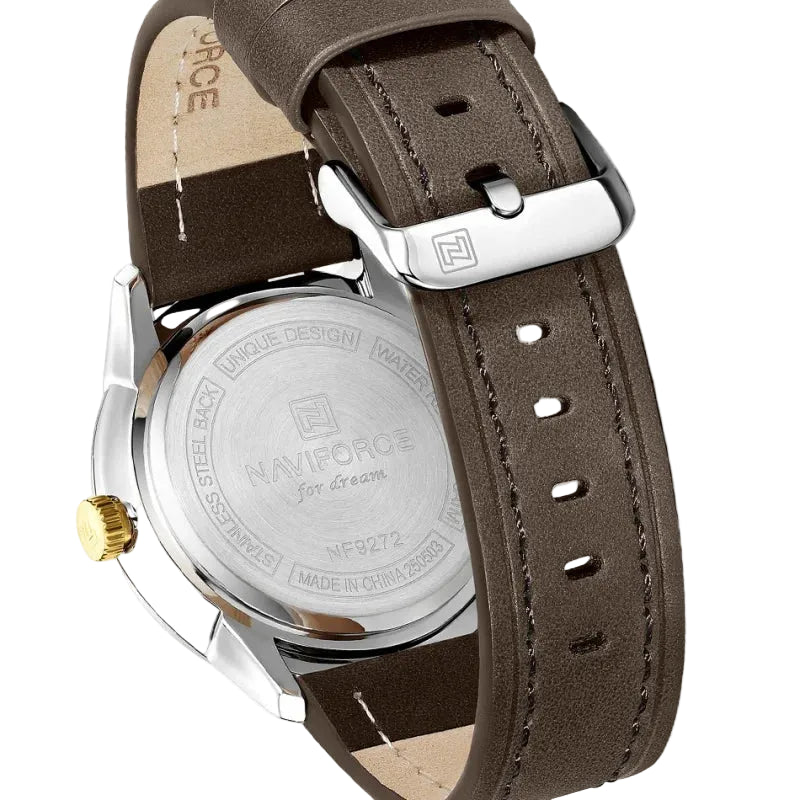 Relógio Masculino Naviforce NF9272L Quartzo Couro Legítimo Business
