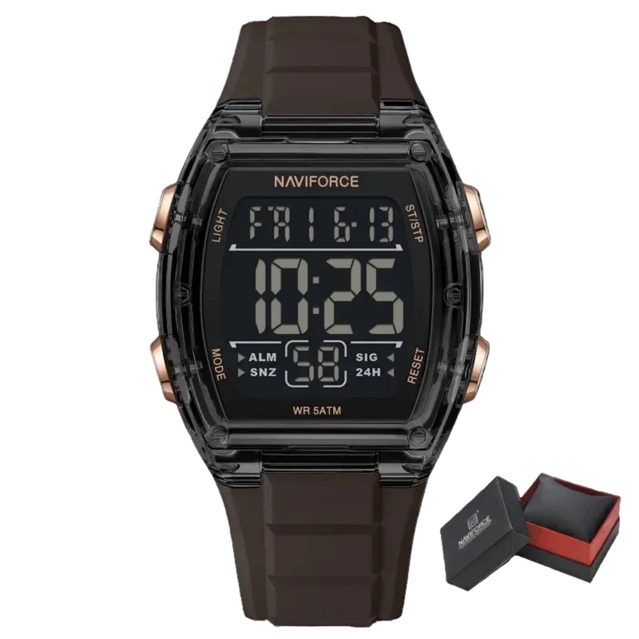 Relógio Digital Masculino NAVIFORCE NF6106 Esportivo 46 mm Silicone