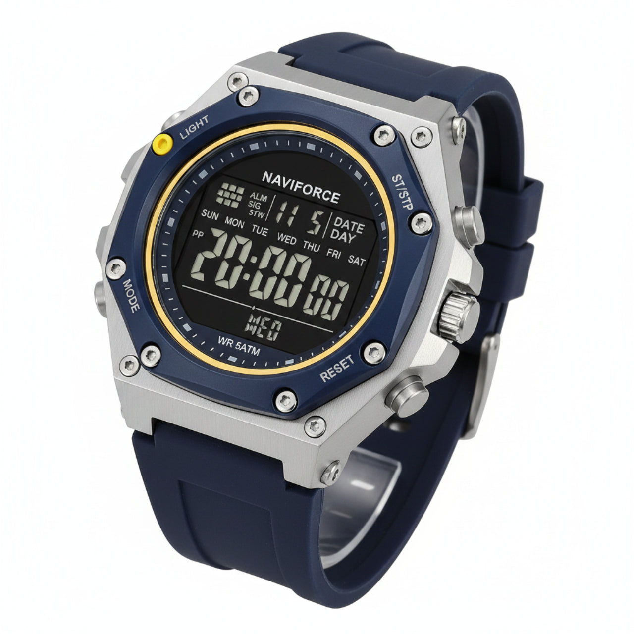 Relógio Masculino Naviforce NF7134 Digital Esportivo Silicone Luxo