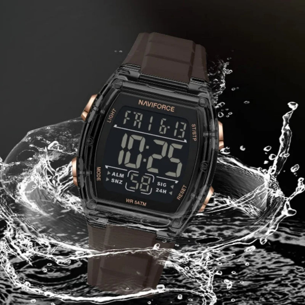 Relógio Digital Masculino NAVIFORCE NF6106 Esportivo 46 mm Silicone