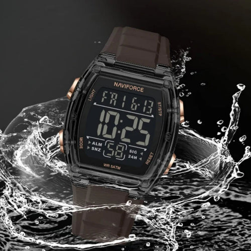 Relógio Digital Masculino NAVIFORCE NF6106 Esportivo 46 mm Silicone