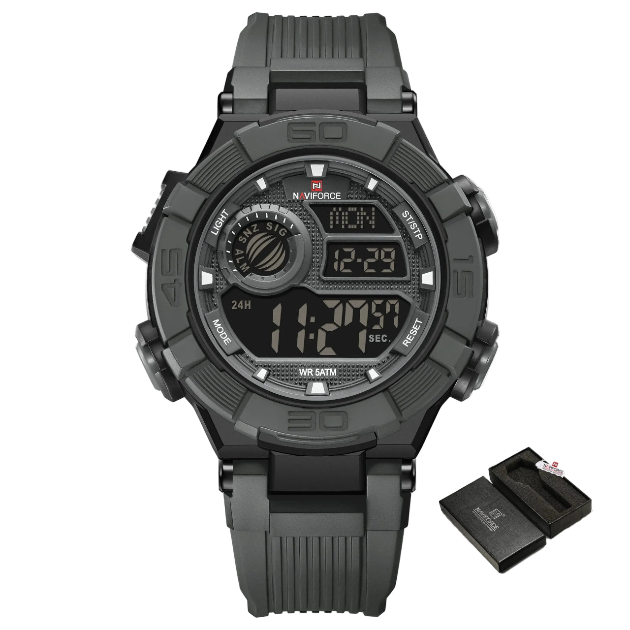 Relógio Masculino NAVIFORCE NF7105 Cronógrafo Quartz Silicone 42 mm