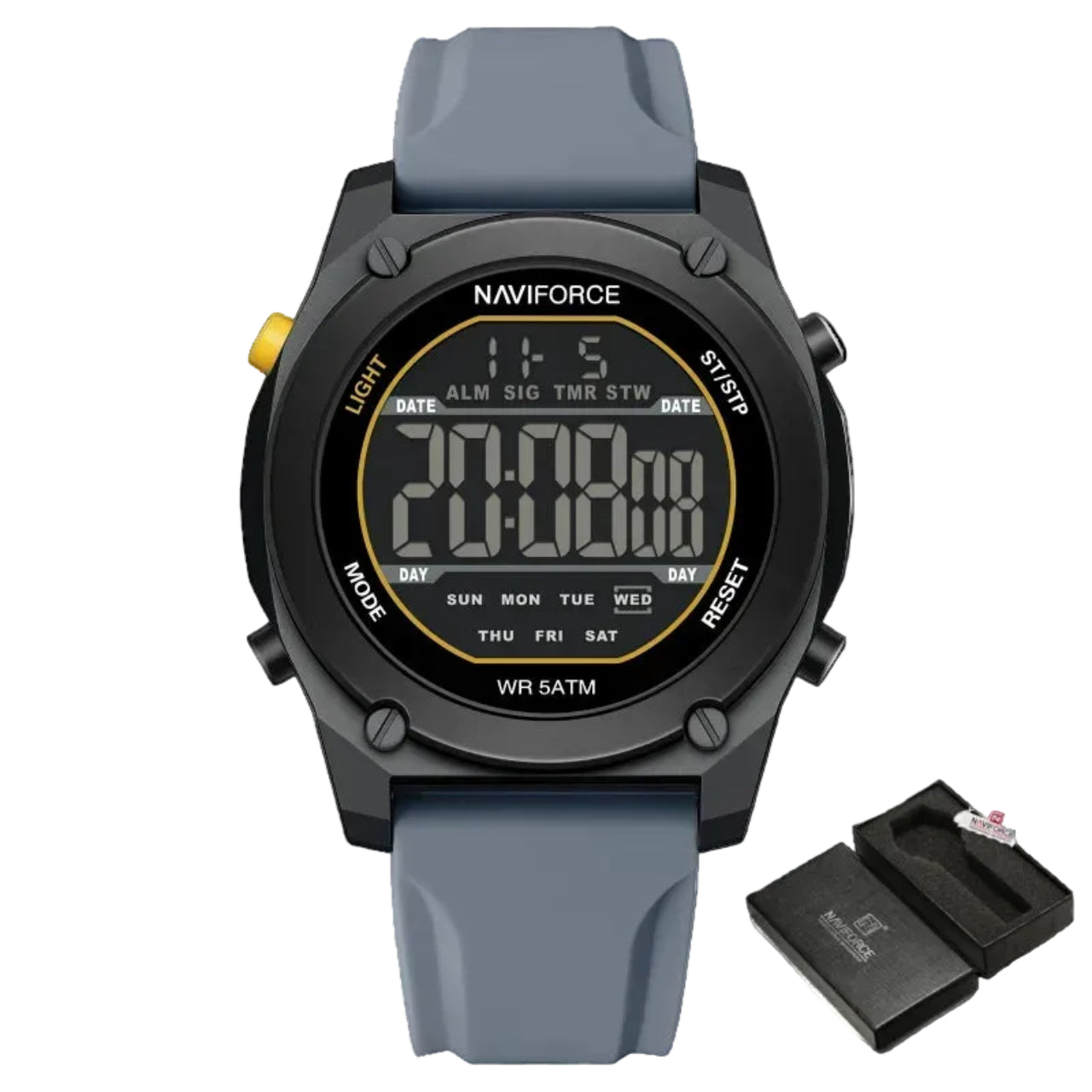 Relógio Masculino Naviforce NF7134 Digital Esportivo Silicone Luxo