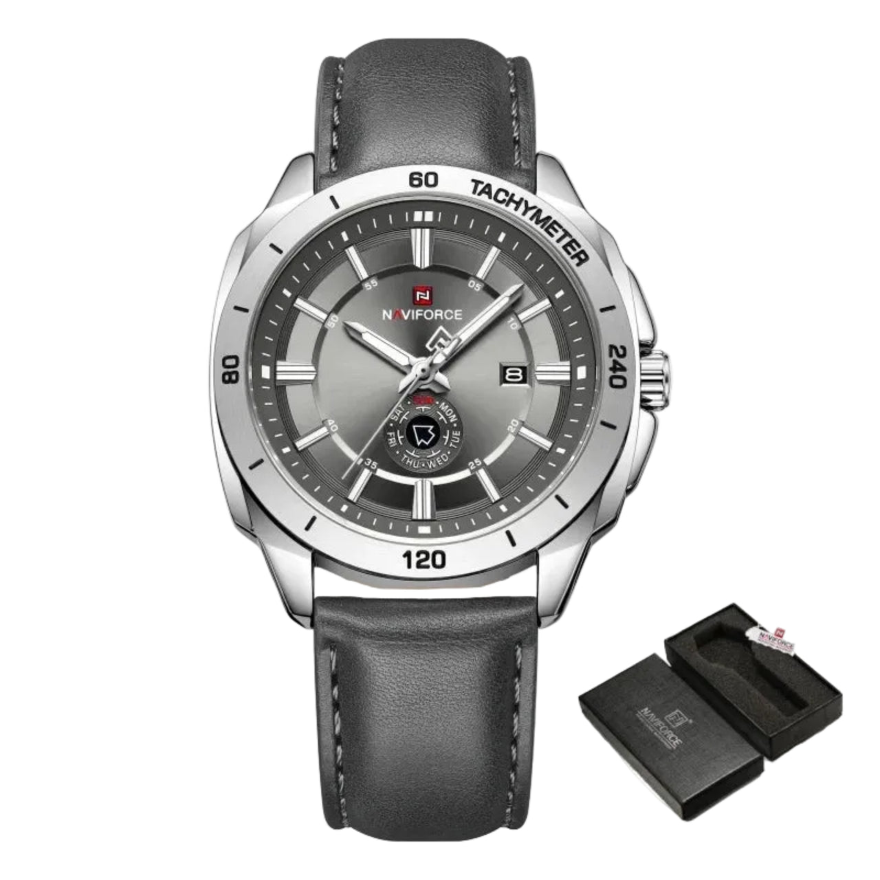 Relógio Masculino NAVIFORCE NF9269 Quartz Couro 43 mm Calendário