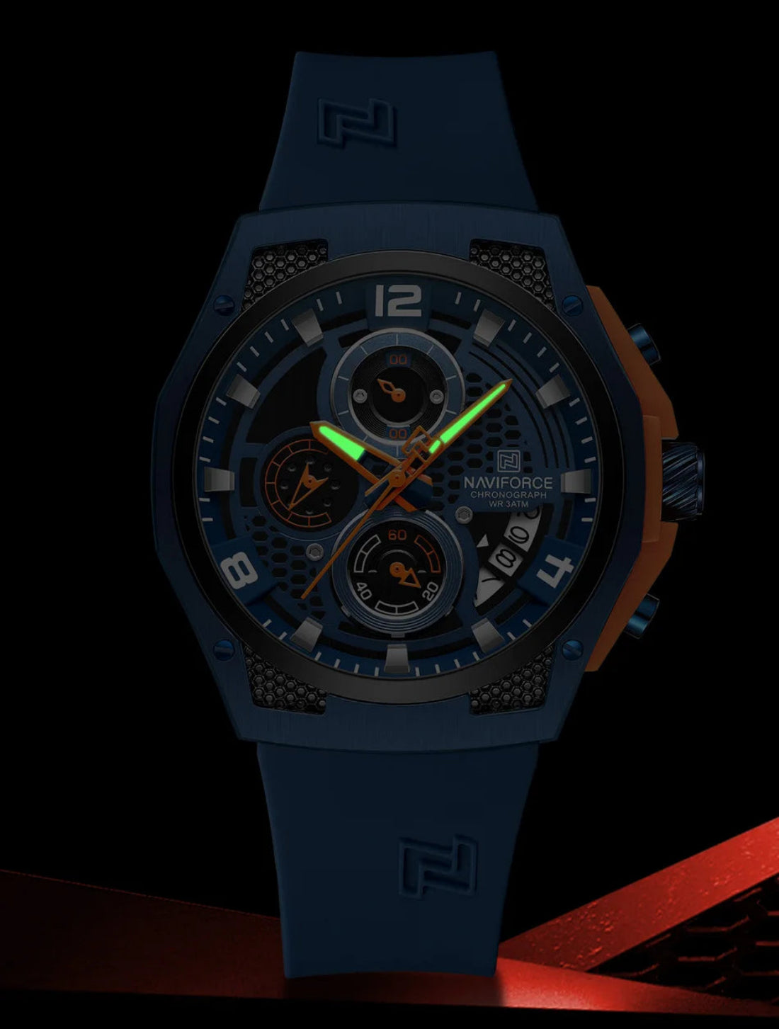 Relógio Masculino Naviforce NF8049 Quartzo Cronógrafo Aço Inoxidável