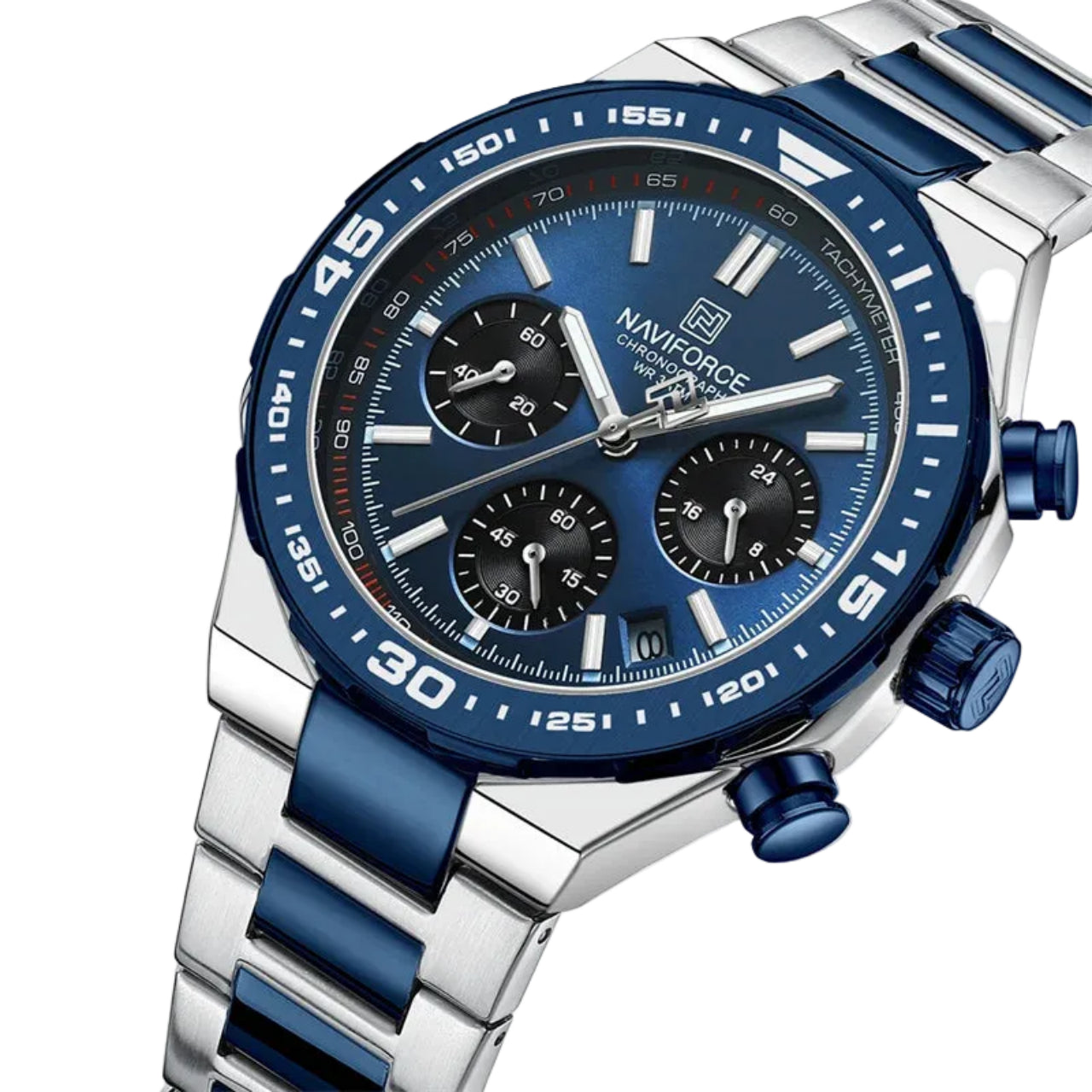 Relógio Masculino NAVIFORCE Cronógrafo Quartz Aço Inoxidável 42 mm