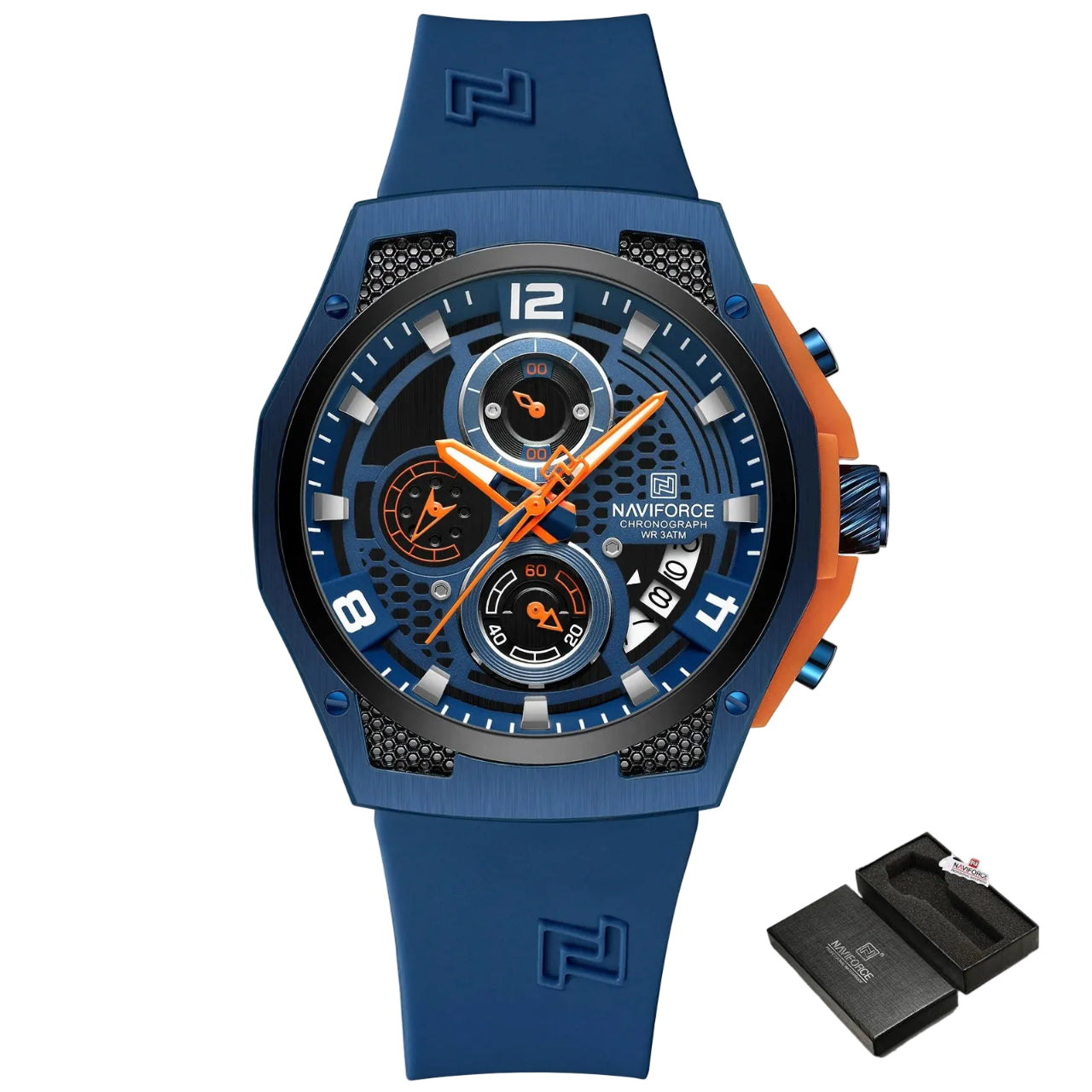 Relógio Masculino Naviforce NF8049 Quartzo Cronógrafo Aço Inoxidável