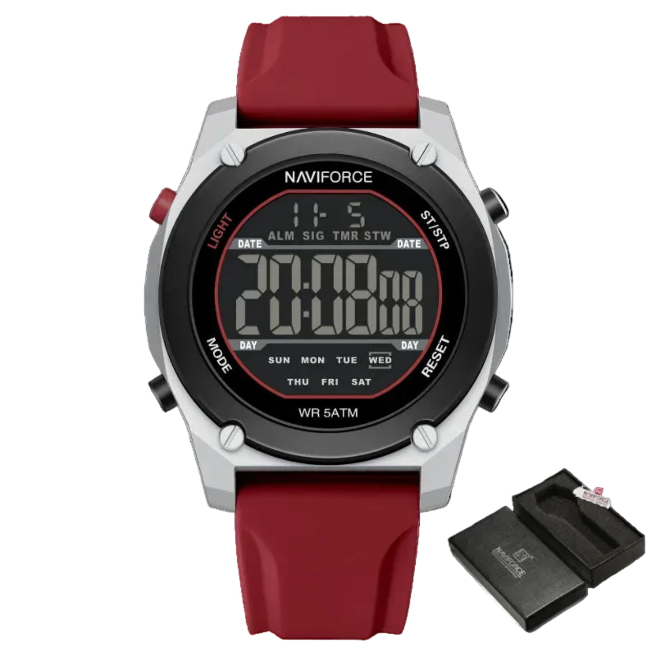 Relógio Masculino Naviforce NF7134 Digital Esportivo Silicone Luxo