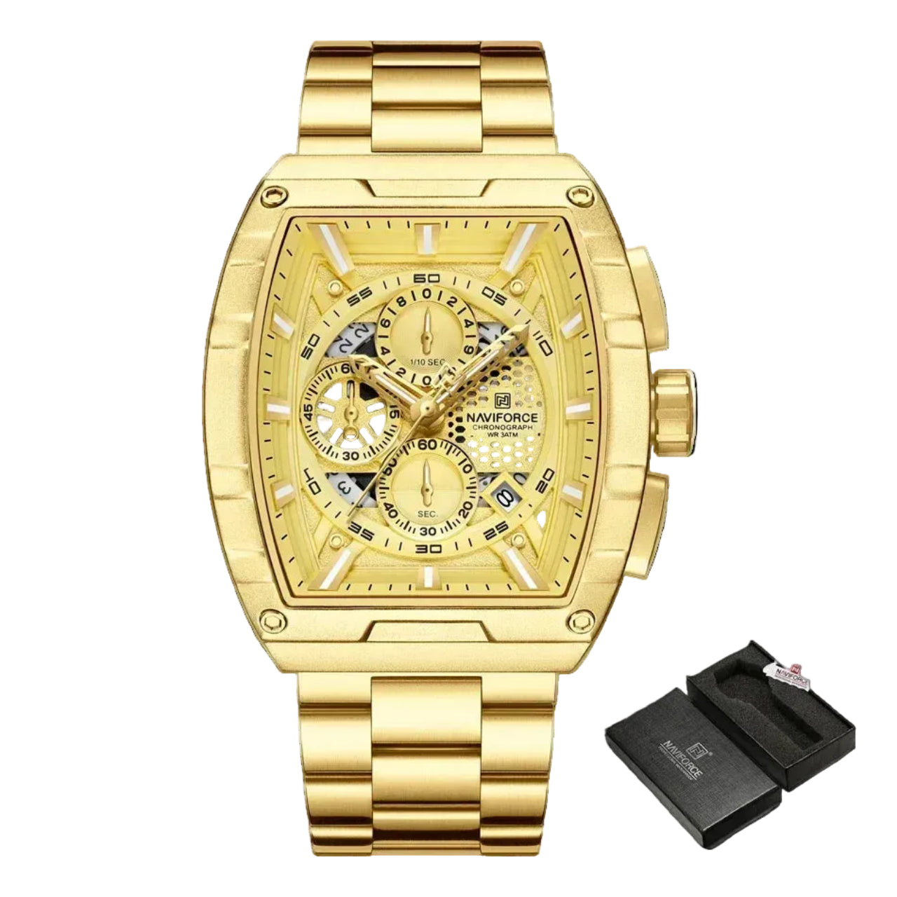 Relógio Masculino NAVIFORCE NF8066 Cronógrafo Quartz Aço Inoxidável 44 mm