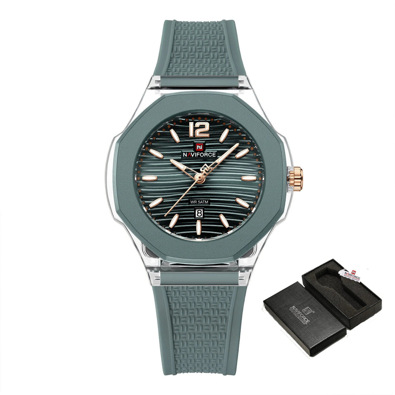Relógio Feminino NAVIFORCE Quartzo Design Sleek com Pulseira de Silicone  Resiste 50m