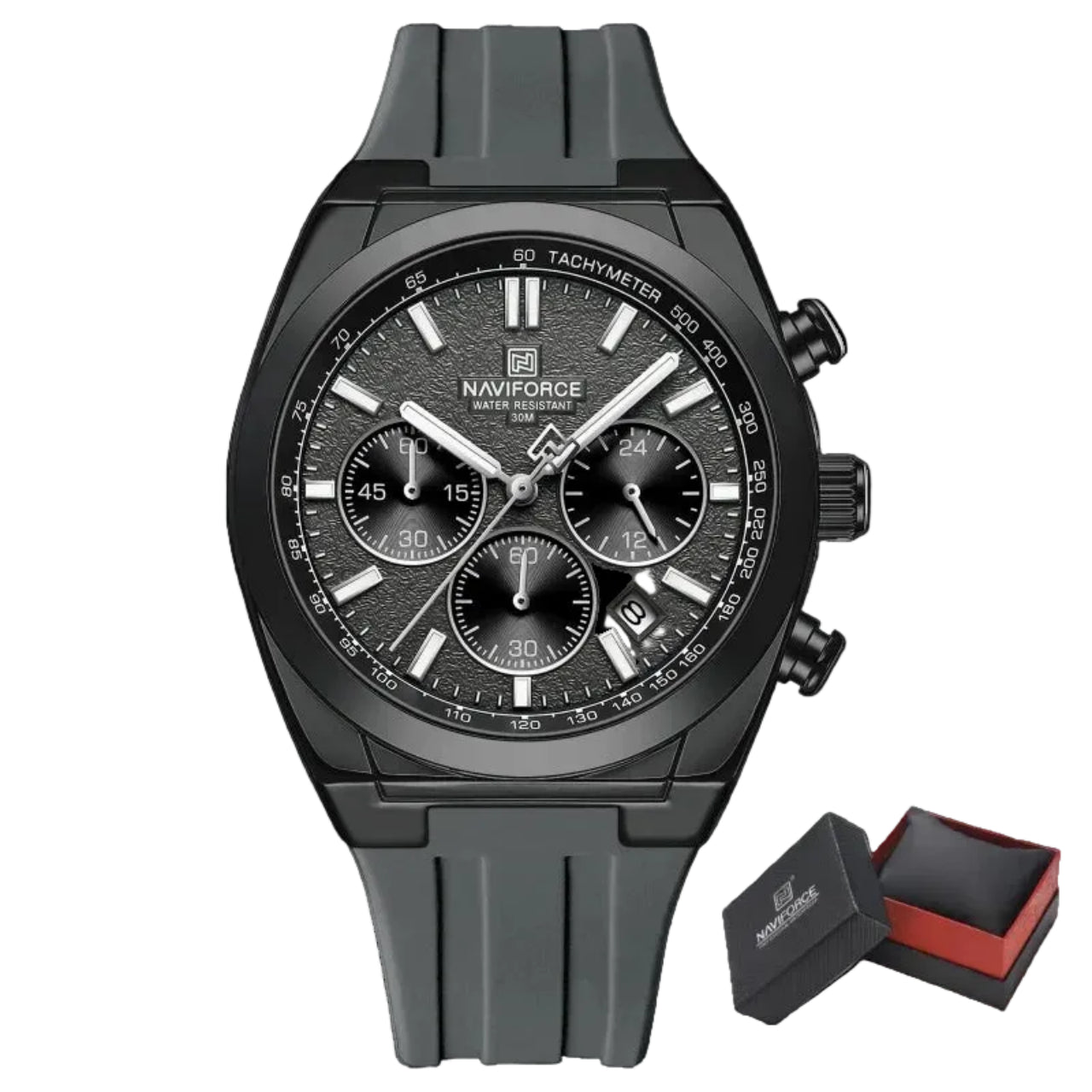 Relógio Masculino Naviforce NF8080 Quartzo Cronógrafo Silicone Esportivo