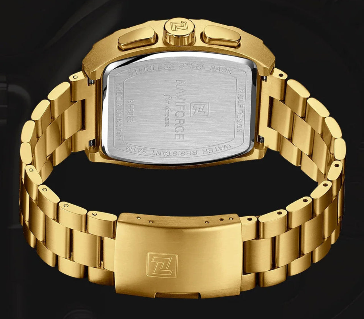 Relógio Masculino NAVIFORCE NF8066 Cronógrafo Quartz Aço Inoxidável 44 mm