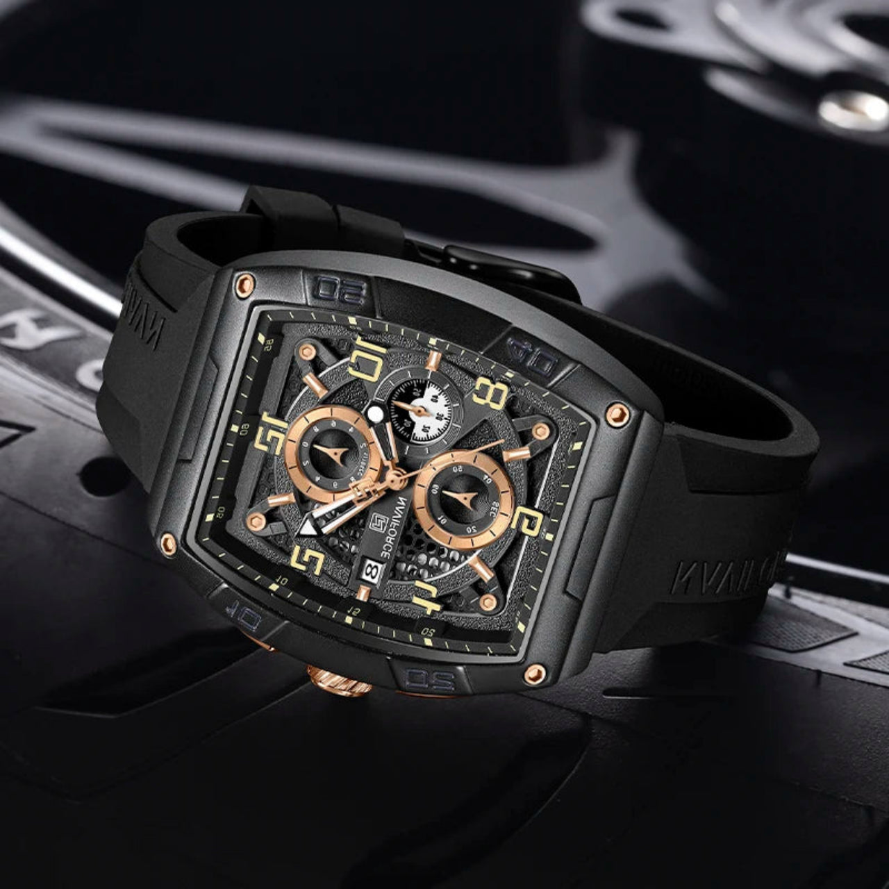Relógio Masculino NAVIFORCE Estilo Militar e Funcionalidade
