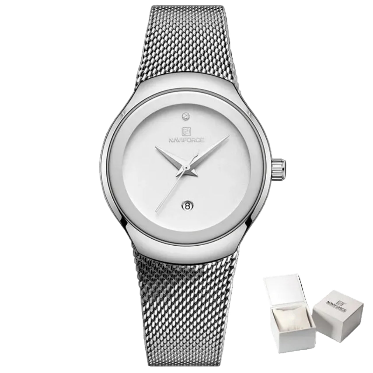 Relógio Feminino Naviforce NF5004 Quartzo Luxo Ouro Rosa Ultra Fino