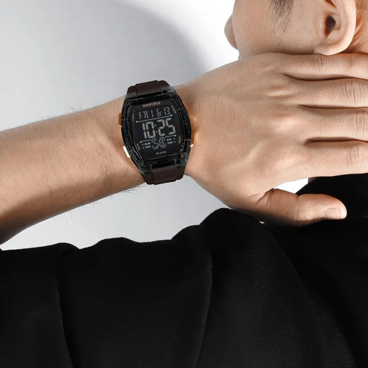 Relógio Digital Masculino NAVIFORCE NF6106 Esportivo 46 mm Silicone