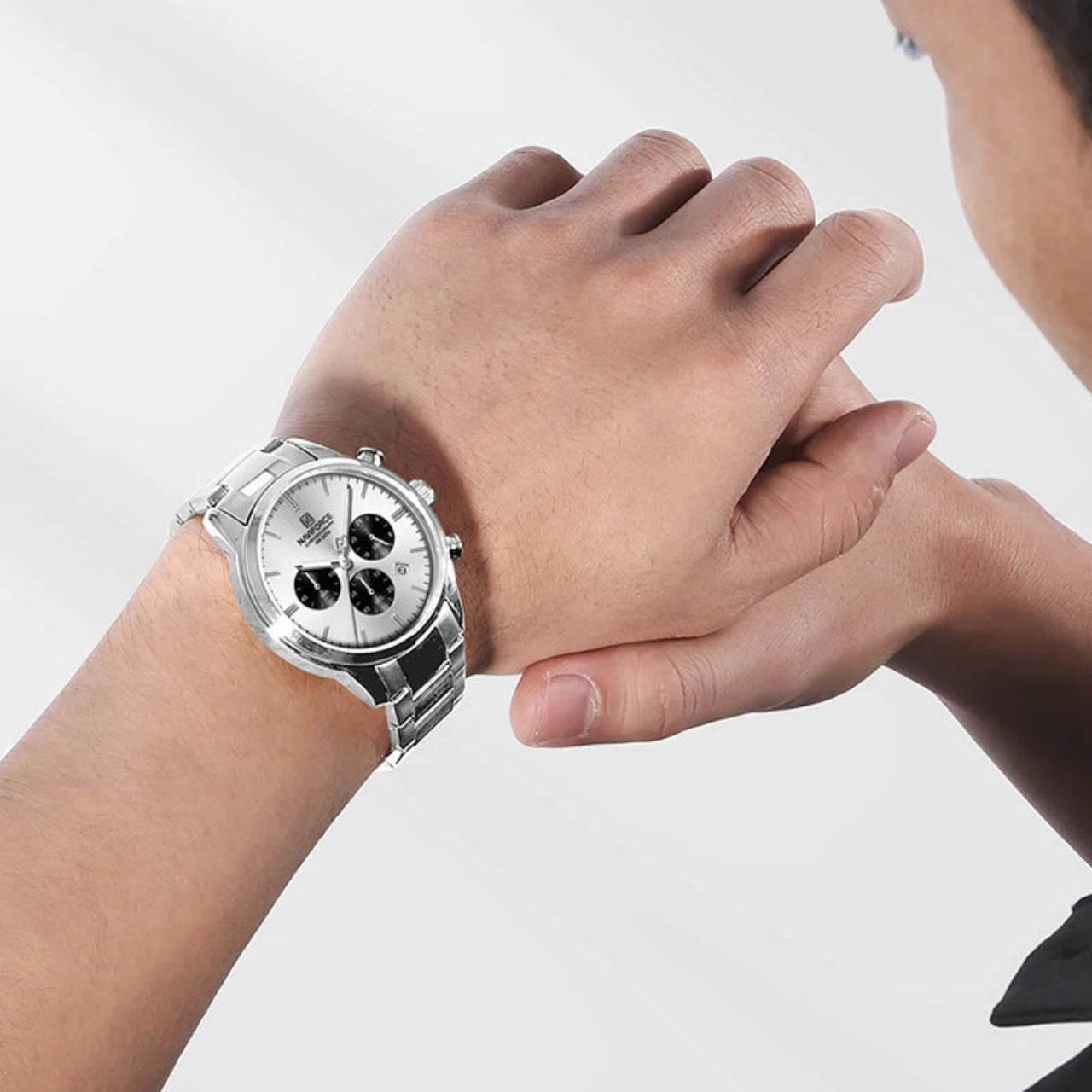 Relógio Masculino NAVIFORCE Cronógrafo Quartz Aço Inoxidável 42 mm