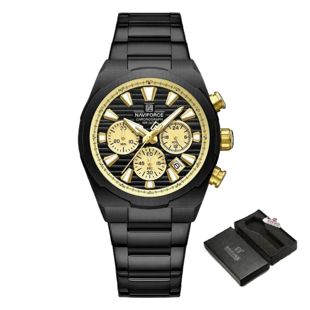 Relógio Masculino NAVIFORCE NF8081 Cronógrafo Quartz Aço 41 mm