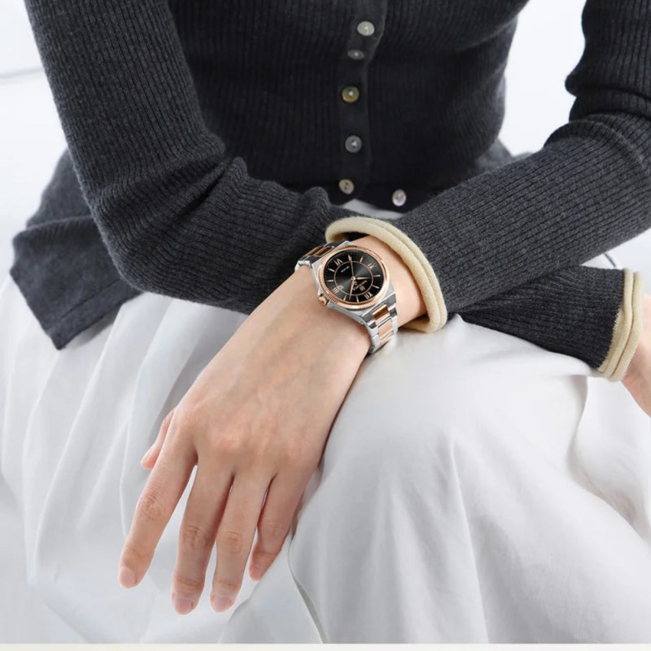 Relógio Feminino NAVIFORCE NF5073 Quartz Aço Inoxidável 32 mm