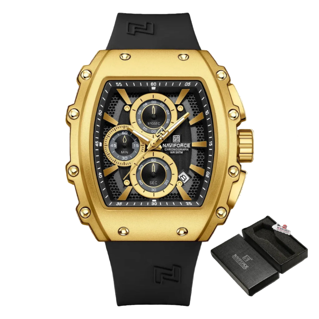 Relógio Masculino NAVIFORCE NF8070 Cronógrafo Quartz 43 mm Silicone