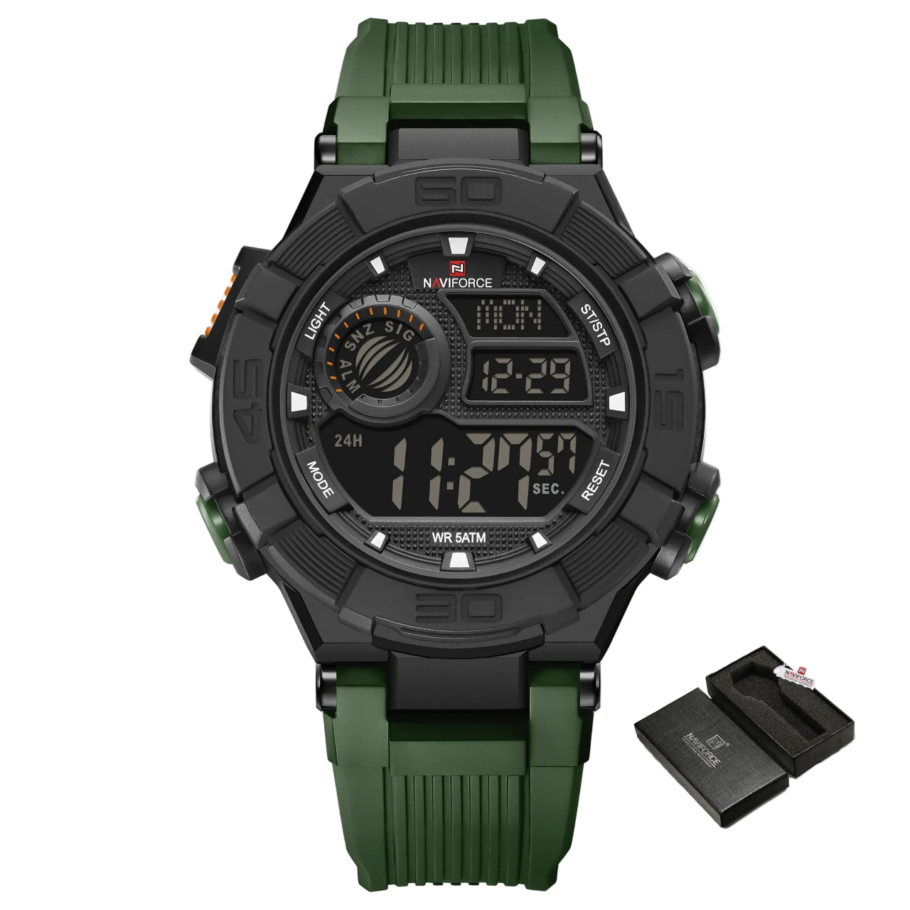 Relógio Masculino NAVIFORCE NF7105 Cronógrafo Quartz Silicone 42 mm