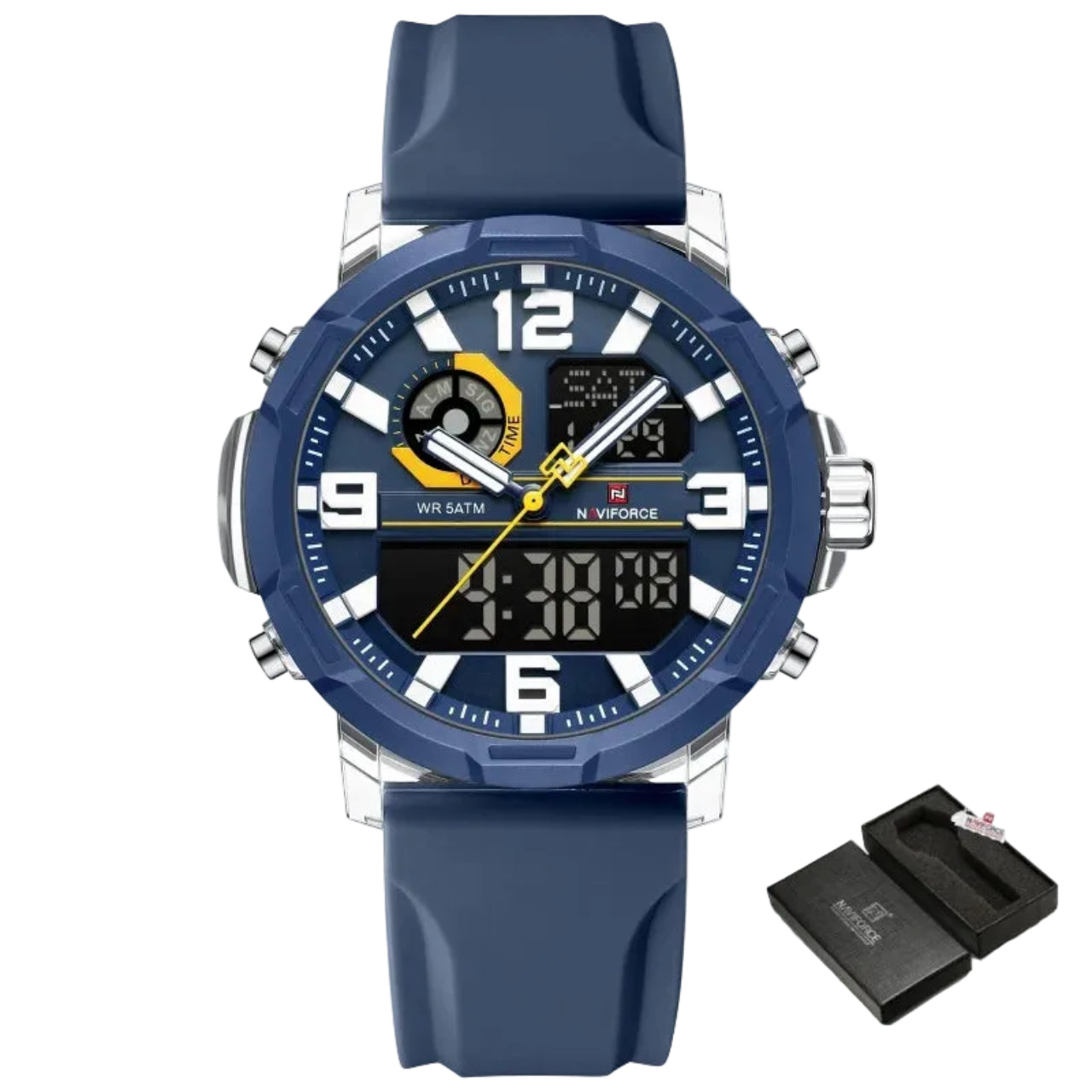 Relógio Masculino Naviforce NF7130 Dual Display Esportivo Silicone