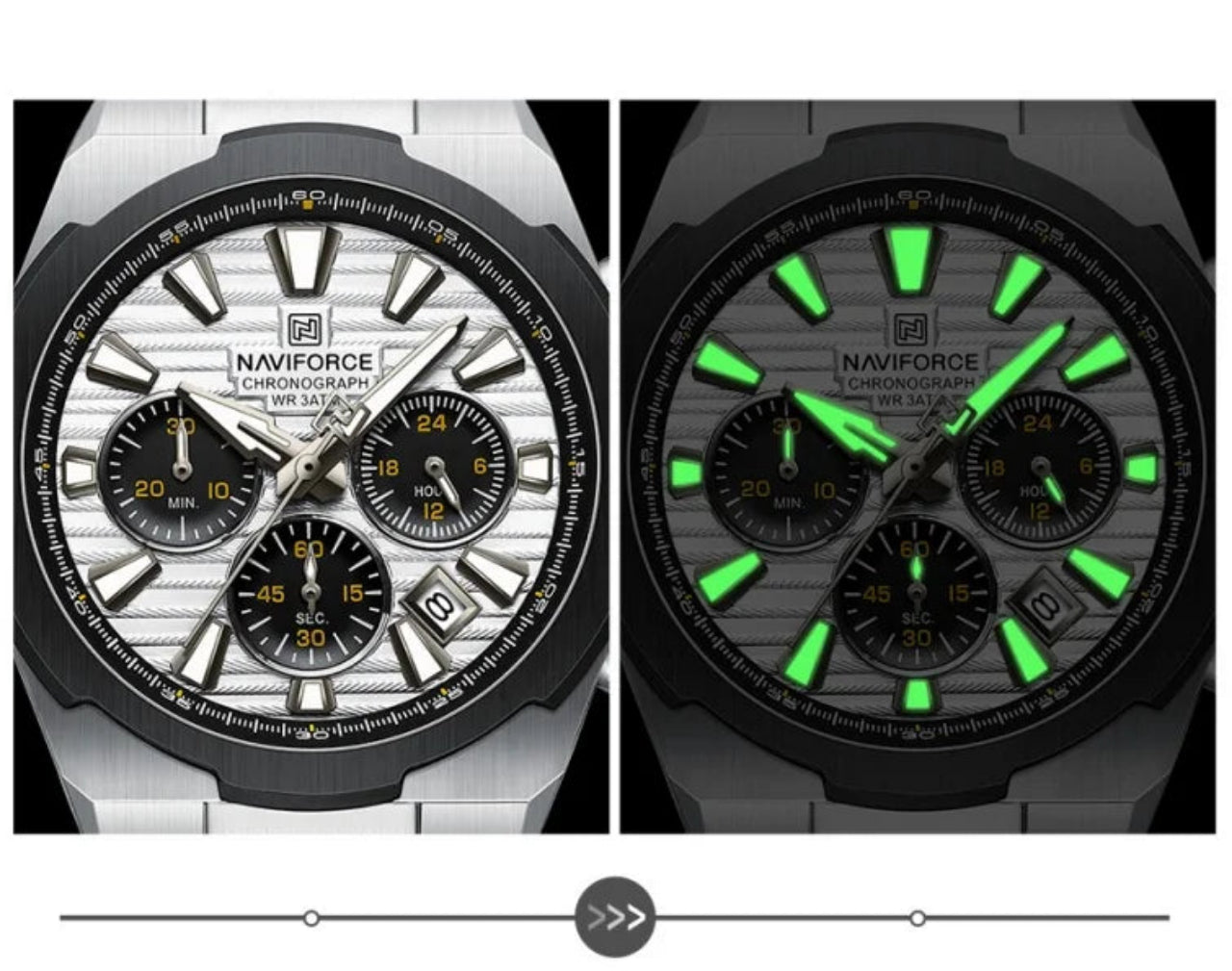 Relógio Masculino NAVIFORCE NF8081 Cronógrafo Quartz Aço 41 mm