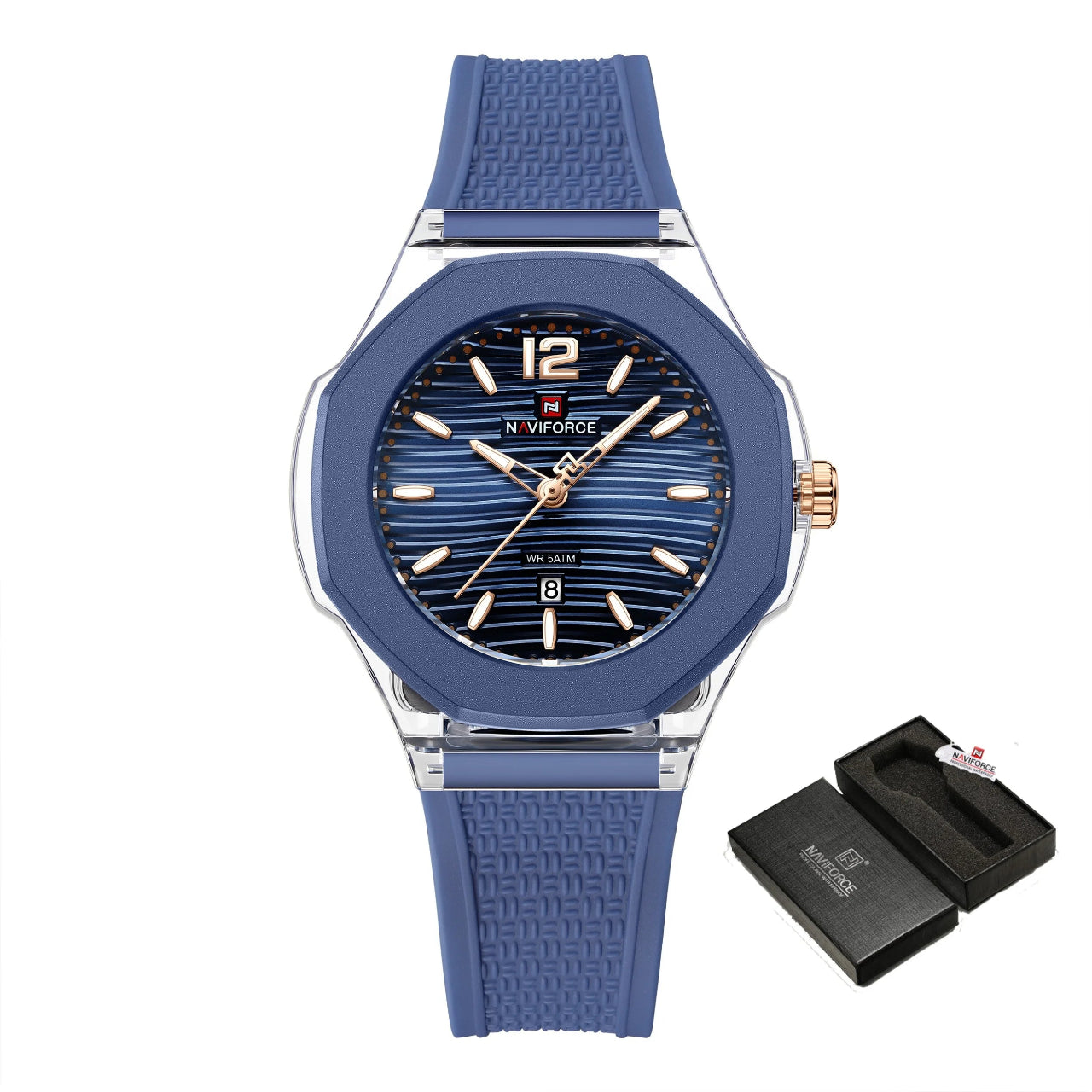 Relógio Feminino NAVIFORCE Quartzo Design Sleek com Pulseira de Silicone  Resiste 50m
