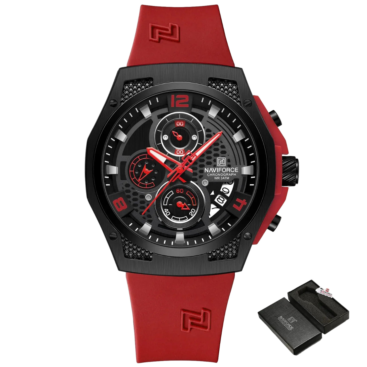 Relógio Masculino Naviforce NF8049 Quartzo Cronógrafo Aço Inoxidável