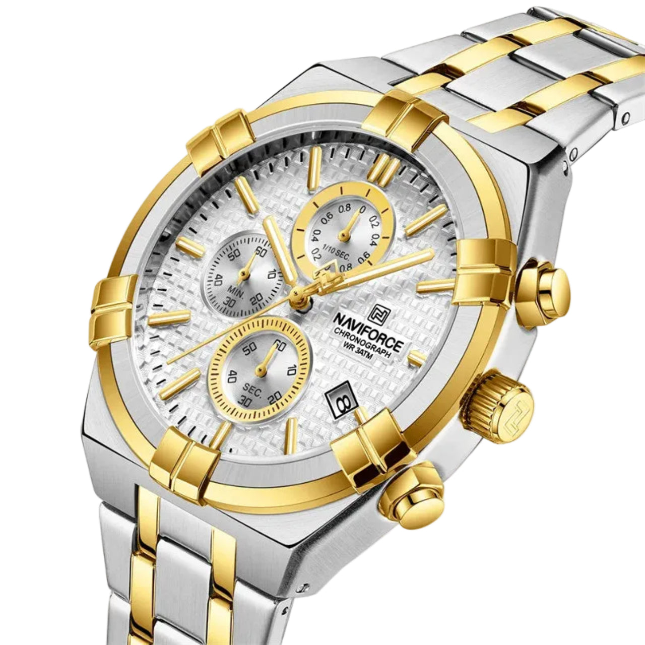Relógio Masculino Naviforce NF8042 Quartzo Aço Inoxidável Luxo