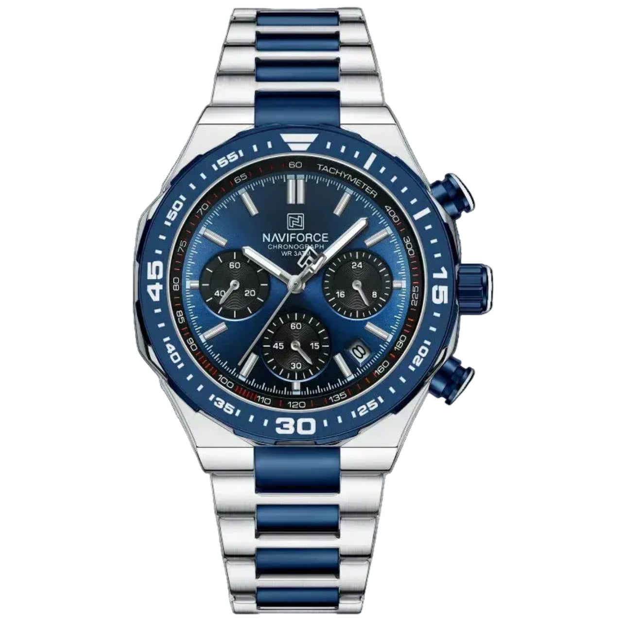 Relógio Masculino NAVIFORCE Cronógrafo Quartz Aço Inoxidável 42 mm
