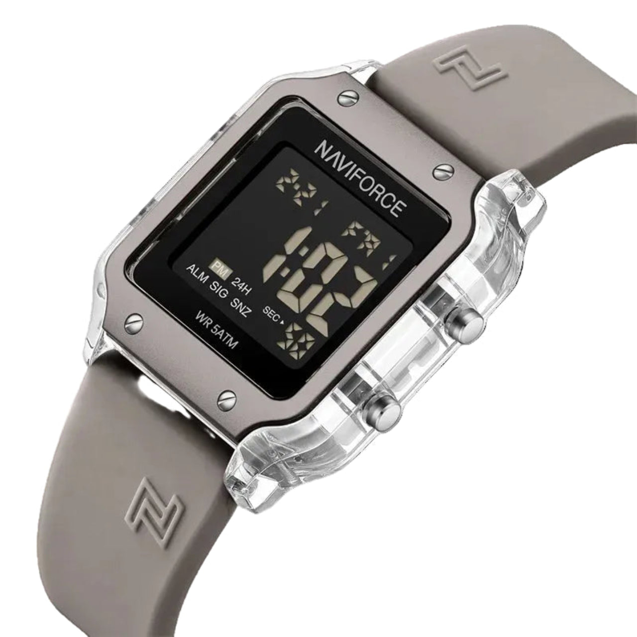 Relógio Feminino Naviforce NF6105 Digital Silicone Quadrado Luxo