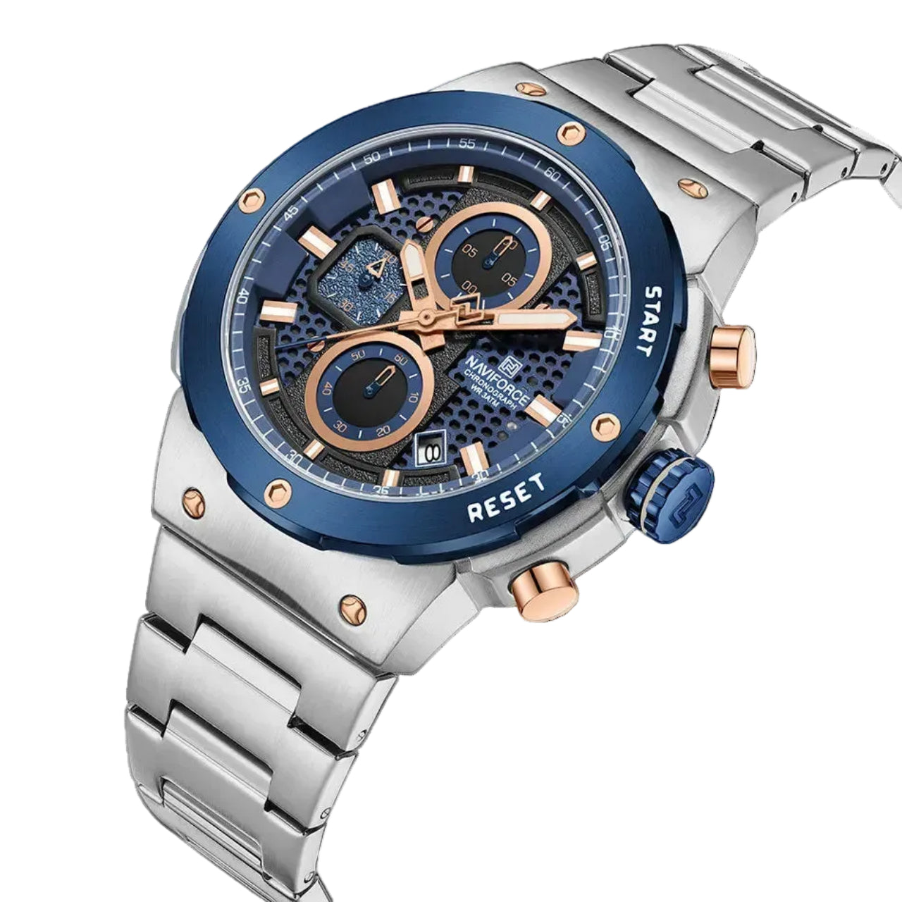Relógio Masculino NAVIFORCE NF8072 Cronógrafo Quartz Aço 43 mm