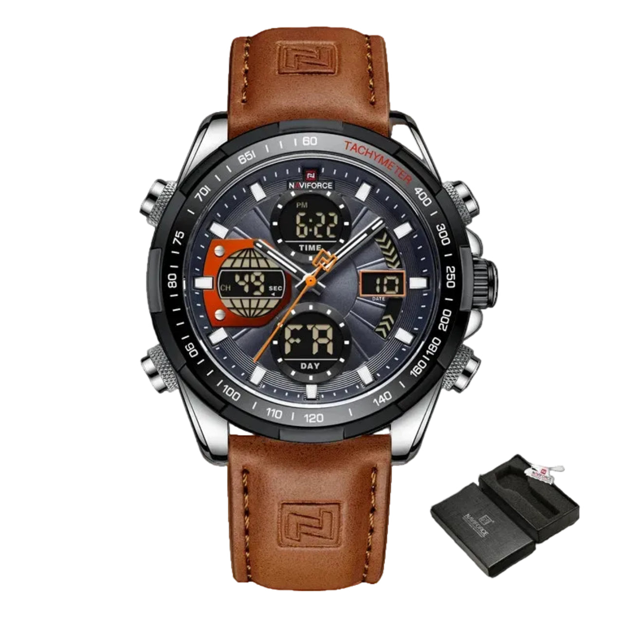 Relógio Masculino Naviforce NF9197L Dual Display Esportivo Luxo